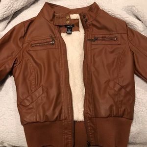 Brown leather jacket